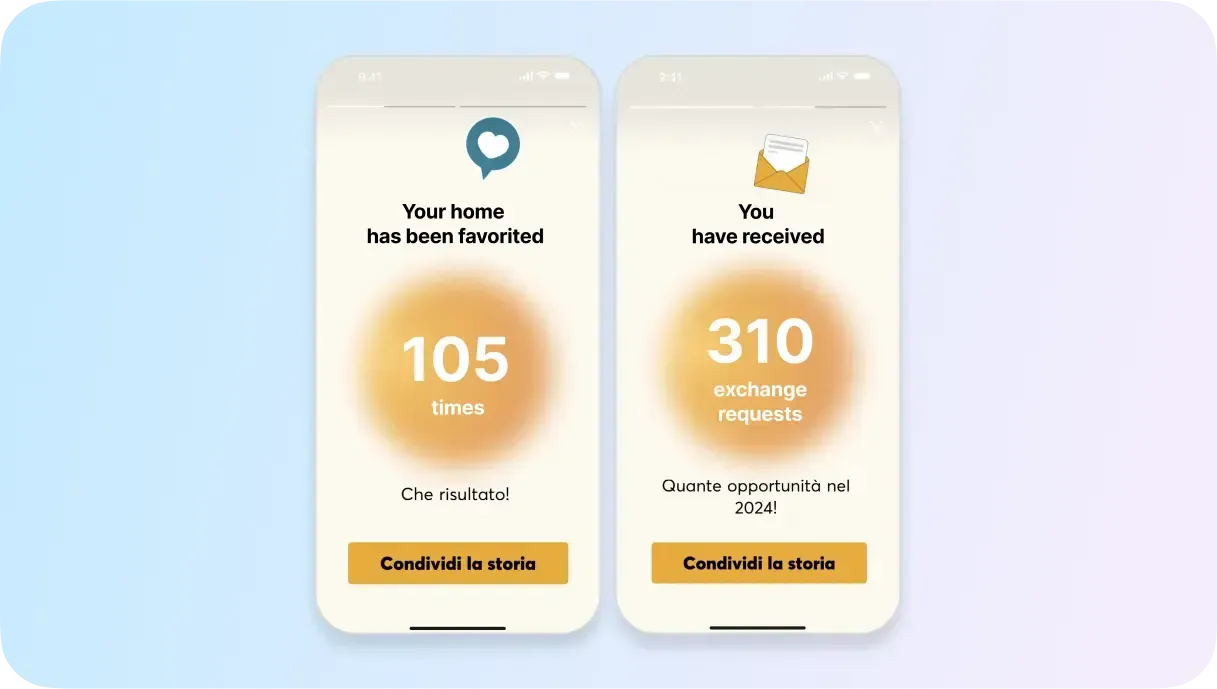 homeexchange mobile in-app stories